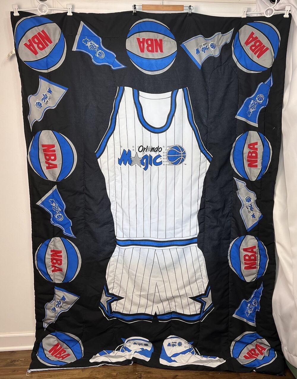 Orlando Magic Vintage Basketball Blue Black NBA Classic Comforter Twin Size
